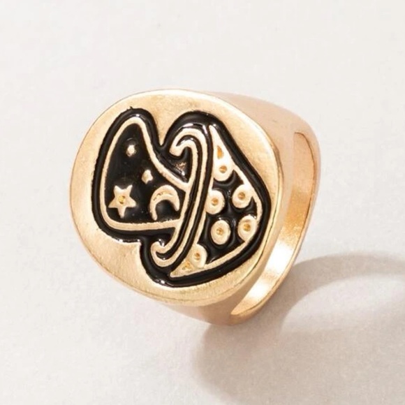 Black and Gold Mushroom Ring - Picture 2 of 5